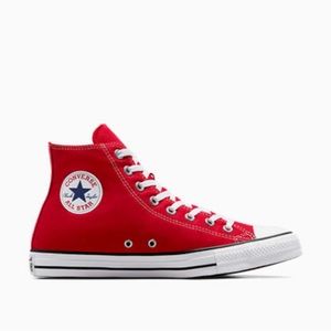 Red Converse Chuck Taylor all star. High top, Men’s size 3, woman’s size 5. New